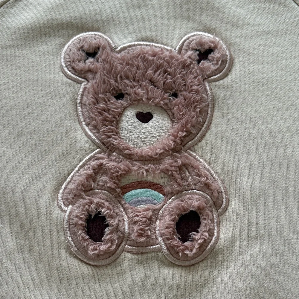 Huxbaby Pink Organic Rainbow Bear  Matching Set sz 7 color Rose